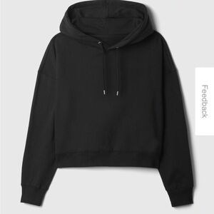 GAP Women’s Vintage Soft Cropped Hoodie, Size Large, Black